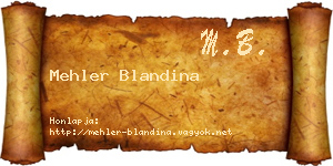Mehler Blandina névjegykártya